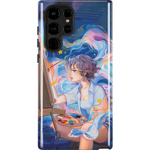 Rainbow Anime Artist Painter by Ivy Dolamore Galaxy Cases